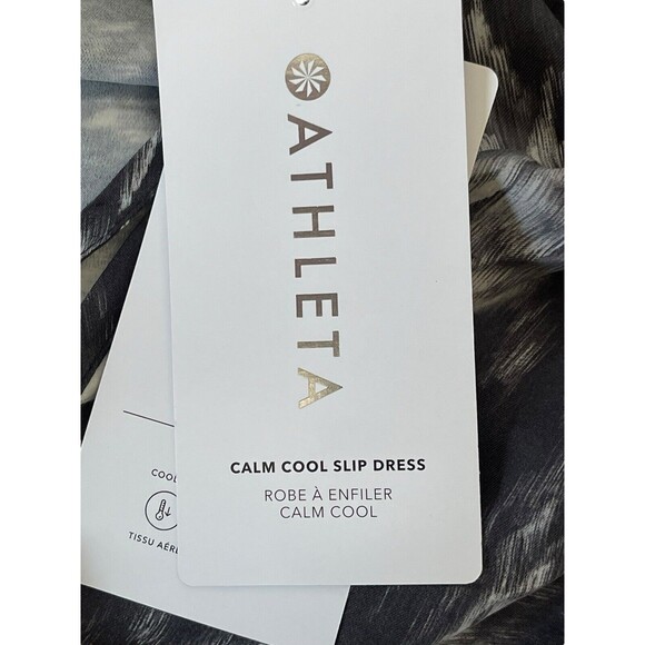 Athleta NWT Women's Calm Cool Slip Dress Black/Gray Size Small Retail $119 - Picture 5 of 12